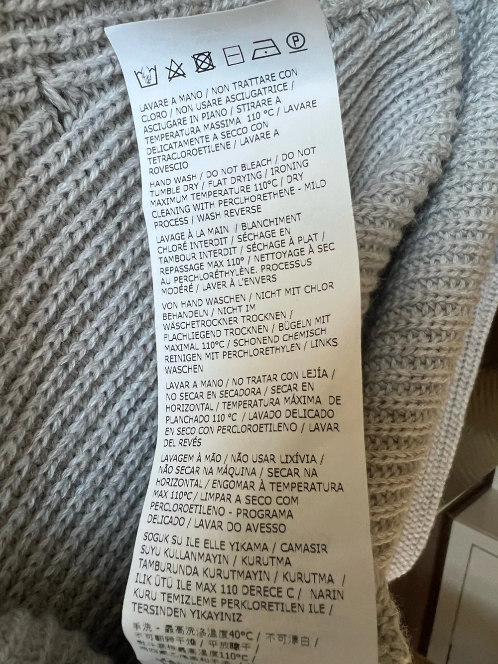 NWT Weekend Max Mara Pearl Grey Chunky Knit Sweater XL